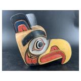 Tlingit style wood wall hanger 9" long