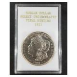 Morgan Silver dollar:  1921 S slabbed