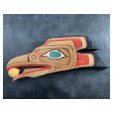Tlingit style wood wall hanger 11.75" long