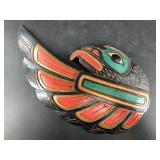 Tlingit style wood wall hanger 16"