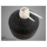 Carl Hank lidded baleen basket with a walrus head
