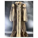 Stunning David Green wolf and mink fur coat, full