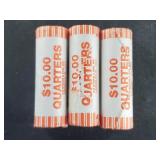3 Unopened rolls of Denali National Park quarters