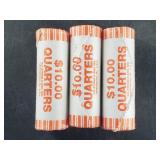 3 Unopened rolls of Denali National Park quarters