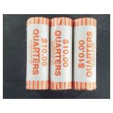 3 Unopened rolls of Denali National Park quarters