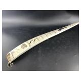 Carl Pelowok Jr. scrimmed ivory cribbage board wit