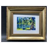 Matted and framed raven art. See photos for measur