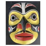 Tlingit style wall hanging mask 9.25"
