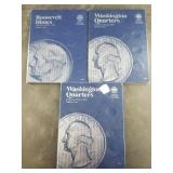 3 Whitman folders: Washington quarters and silver