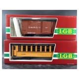 Pair of new in box LGB model train cars