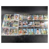 Many pages of vintage Topps 1969 MLB cards