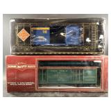 2 Large metal train cars, new in box, 1 is by Bach