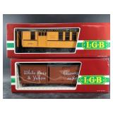 Two new in box LGB model train cars