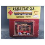 Bachmann circus railroad car and an Aristo Crafts