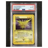 First edition holographic Zapdos in a PSA 6 Pokï¿½mo