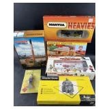 Collection of new in box model buildings and train