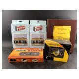 Collection of new in box model buildings and train