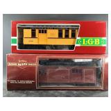 2 Large metal train cars, new in box, 1 is by Bach