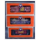 3 New in box Lionel train cars