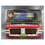 Pair of model train cars new in box, 1 is LGB, oth