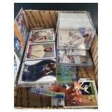 Large box lot of NBA, NFL and MLB sports cards