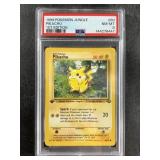 First edition  non holo Pikachu, in a PSA 8 Pokï¿½mo