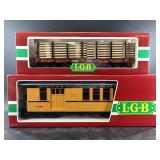 Pair of new in box LGB model train cars