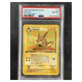 First edition  non holo Raichu in a PSA 8