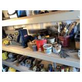 Large shelf lot with: large number of assorted fil