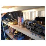 Shelf lot with a variety of power tools