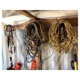 Variety of extension cords and bolt cutters