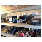 Shelf lot: assorted saw blades, metal saw blades,