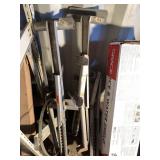 Lot of ladder holders for work truck
