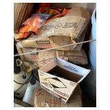 Large lot with variety of brackets, handheld pump