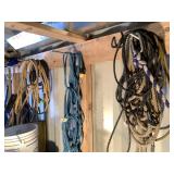 Lot with: drop cords, and some tie down ropes