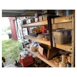 Several shelf lots with mostly fasteners, work glo