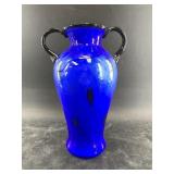 Fenton Dave Fettey cobalt blue vase,  10' tall