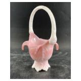 Fenton vintage rosaline basket quite small, 7' tot