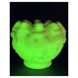 Vintage Fenton water lily custard bowl, glows unde