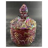 Fenton glass particle glass candy dish, 6.5' tall