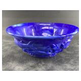 Fenton glass marbled, Periwinkle Atlantis fish bow