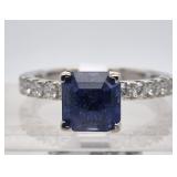 14kt Gold, sapphire and diamond ring, natural sapp