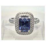 Gem quality natural sapphire and diamond ring set