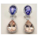 14kt Two Tone gold, tanzanite, and morganite and d