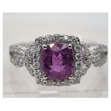 Rare Kashmir unheated sapphire and diamond ring se