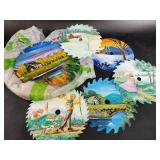 Several painted saw blades