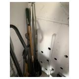 Lot with Garden Tools and paddles.