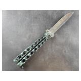 Butterfly knife (Balisong)  blade length is  3.5"