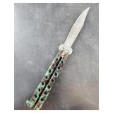 Butterfly knife (Balisong)  blade length is  3.5"