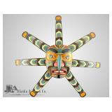 Klondike Mike sunburst Tlingit style wall hanger,